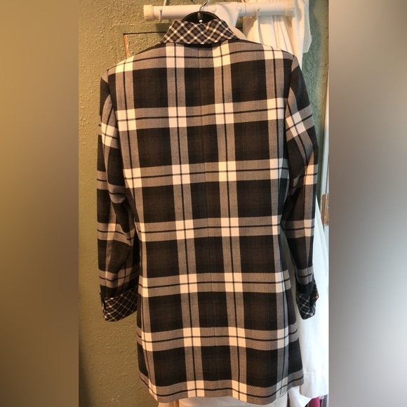 J.G. Hook Suits Sz 6 Gray & White Plaid Wool Blend Jacket - Picture 3 of 6